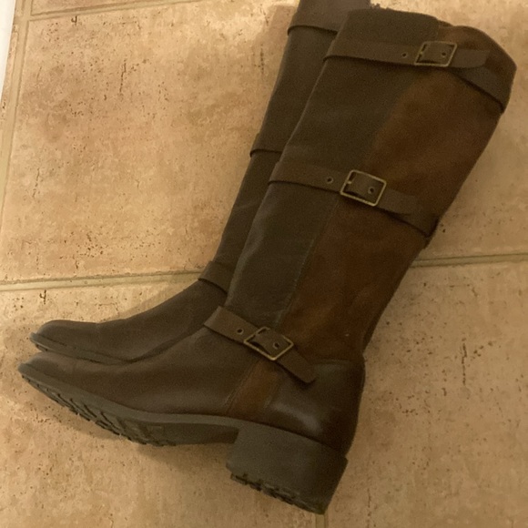 Cole Haan Knee High Soft Leather and Suede Boots - Picture 3 of 6